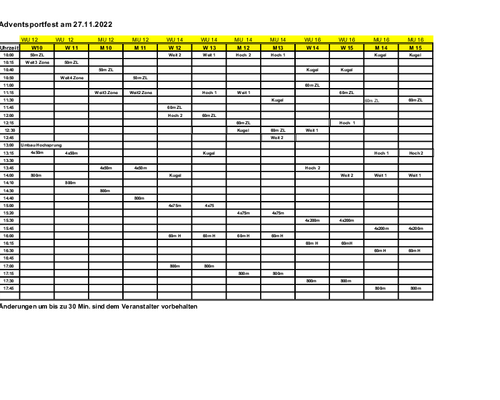 Zeitplan Kreis Halle 2022