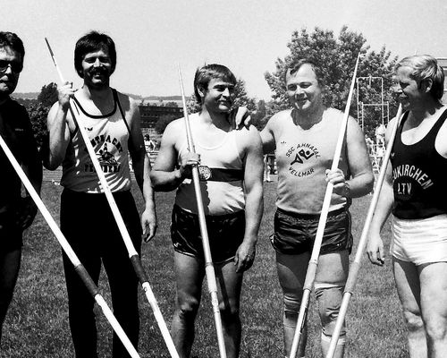 Historisches Foto: Glorreiche Speerwerfergarde 1984