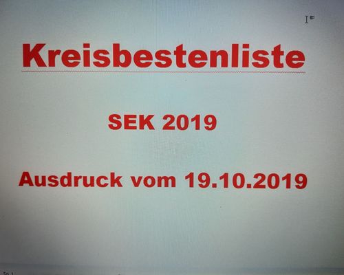 Kreisbestenliste 2019