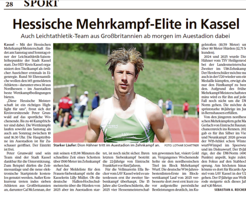 Hessische Mehrkampfmeisterschaften 16./17.05. im Auestadion
