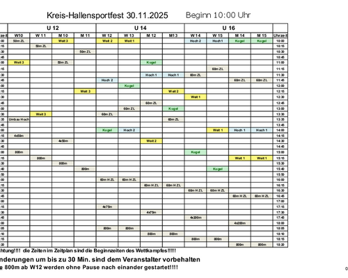 32. Kreis-Hallensportfest am 30.11.2025 U12-U16