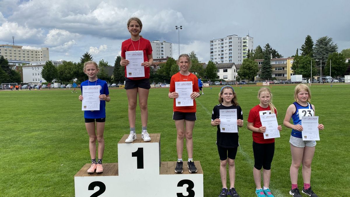 W10, 50 Meter (v.l.): Greta Behr (Friedberg-Fauerbach), Franziska Frank (Nieder-Weisel), Theresa Carstens (Rosbach-Rodheim).