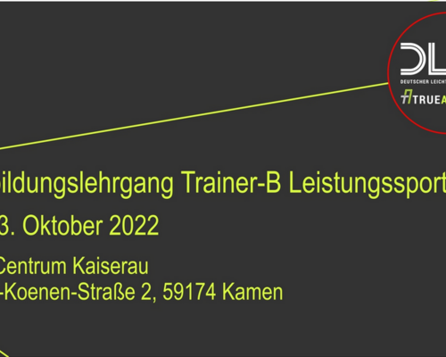  Neuer Ausbildungslehrgang zum Trainer-B Leistungssport